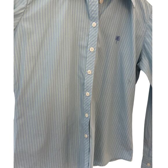 Lilly Pulitzer Vintage White Tag Blue/Green Button-Up Fitted Dress Shirt Size 4 - Picture 8 of 8